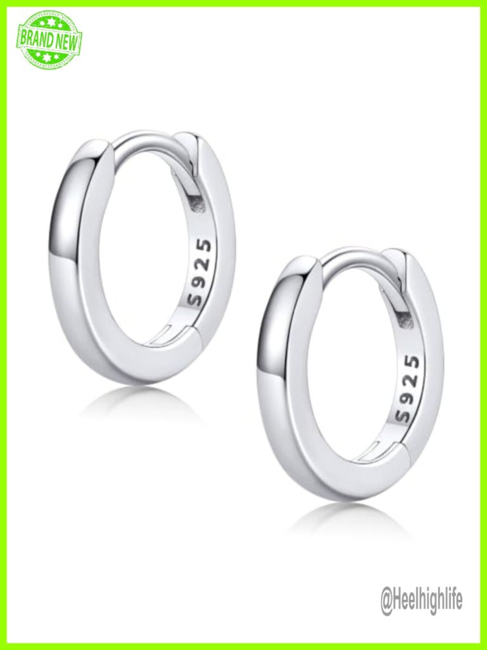 925 Sterling Silver Huggie Hoop Earrings Hypoallergenic Cartilage Hoops
